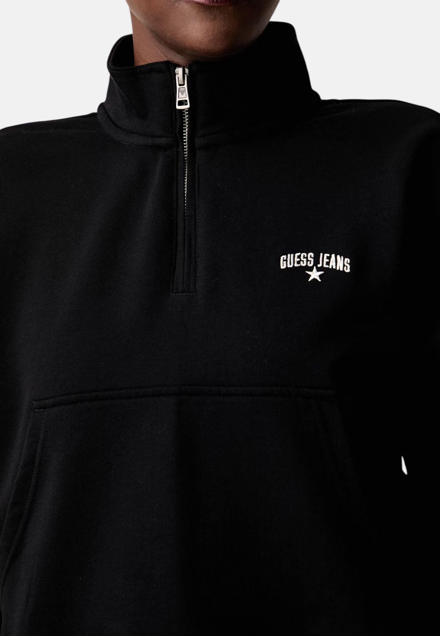 Felpa Collo Alto Donna Guess Mezza zip, Vestibilit� oversize, Cropped Gj W6YQ05K3862