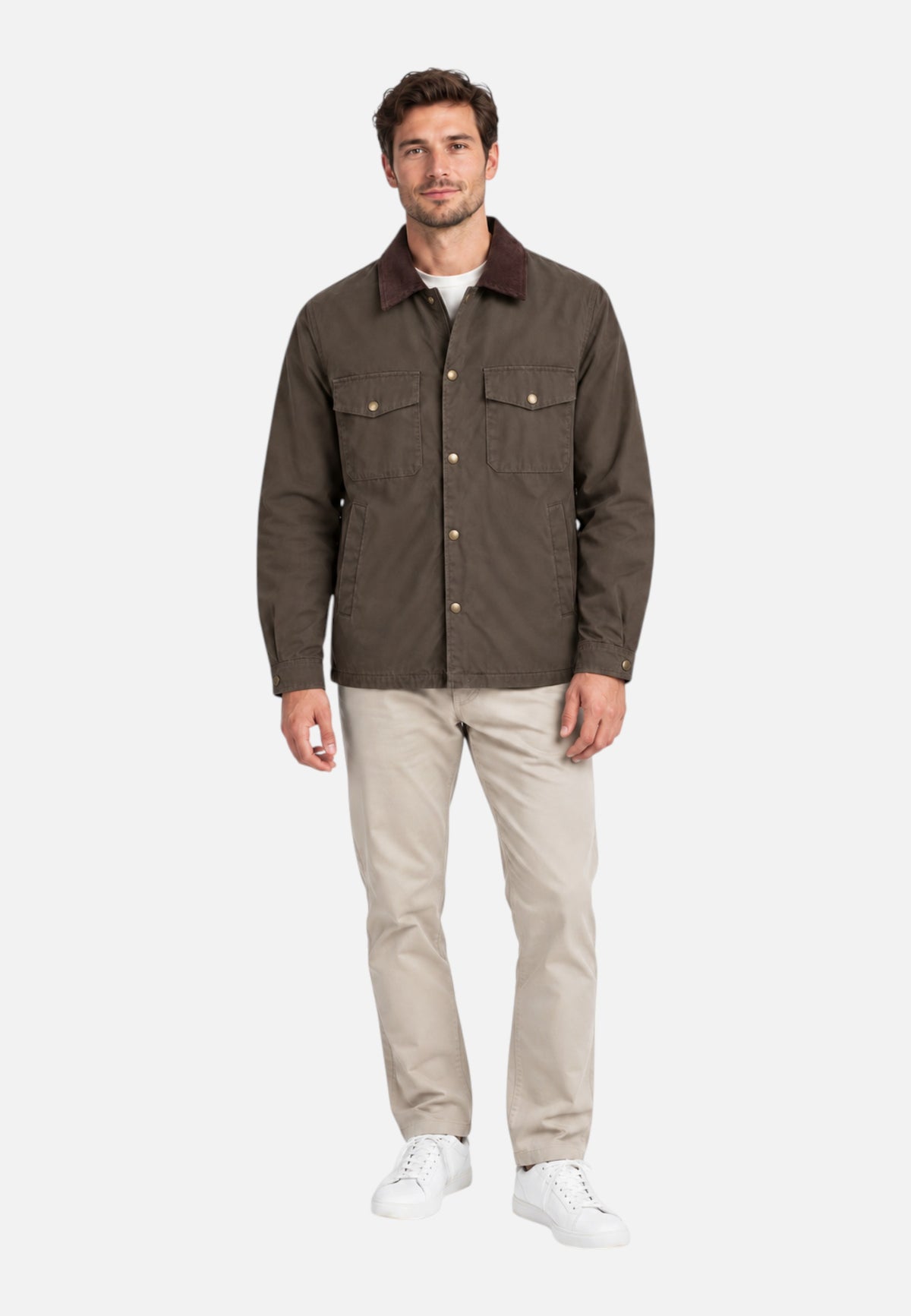 Giacca Invernale Uomo Mc2 Saint Barth Colletto, Chiusura Con Bottoni, Tasche Applicate, Tessuto Effetto Cerato Bexley Wax BEX003