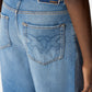 Jeans Wide Leg Donna Pinko Egg Dirty Blue Denim Estelle 103857A341