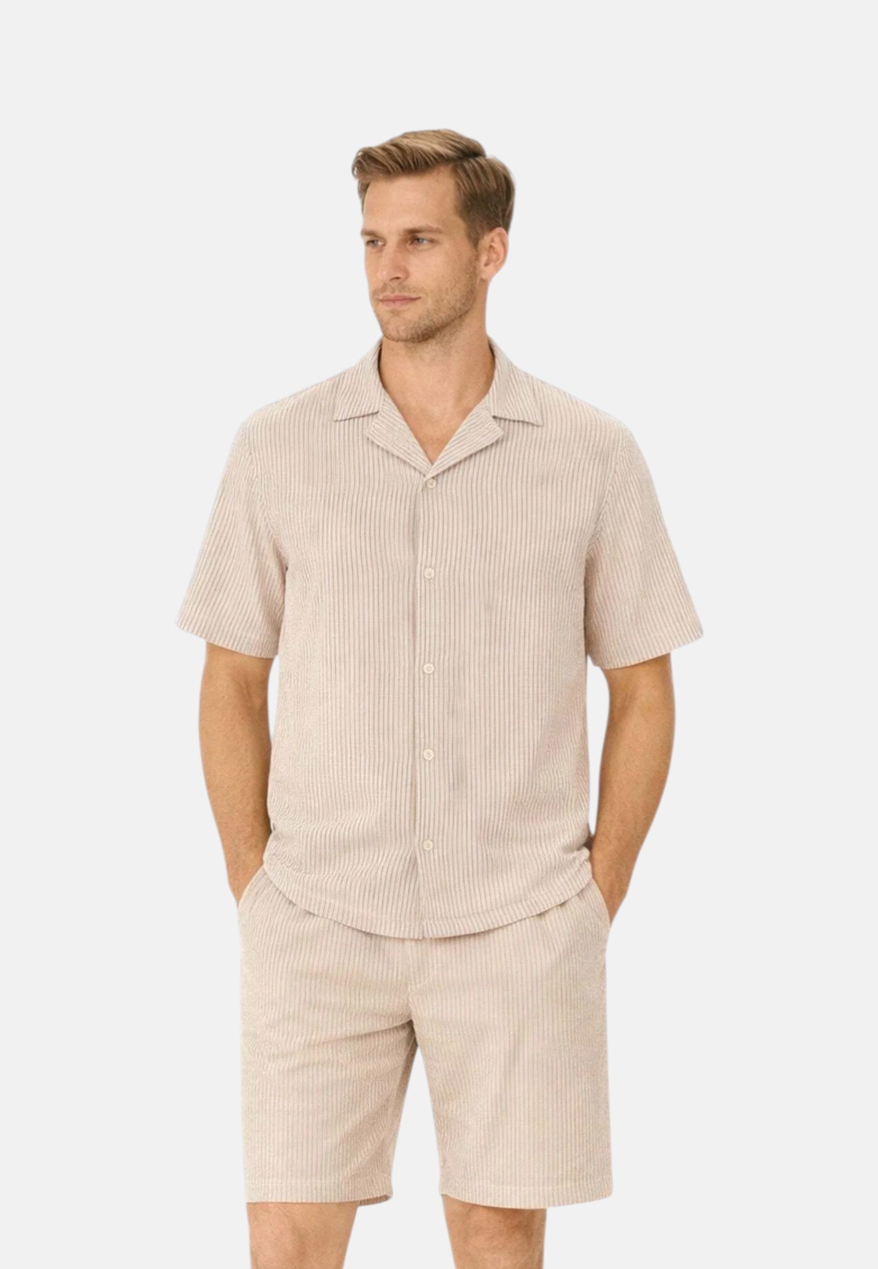 Camicia Manica Corta Uomo Guess  Yarn Dyed Crinkle Bowling M6GH33W1721