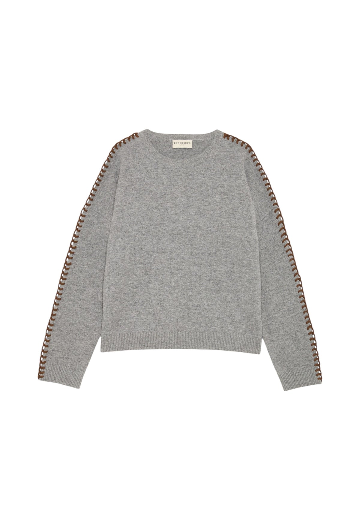 Maglione A Girocollo Donna Roy Roger's Pura lana, scollo girocollo, maniche lunghe Saddle crew neck RND90413CV03XXXX