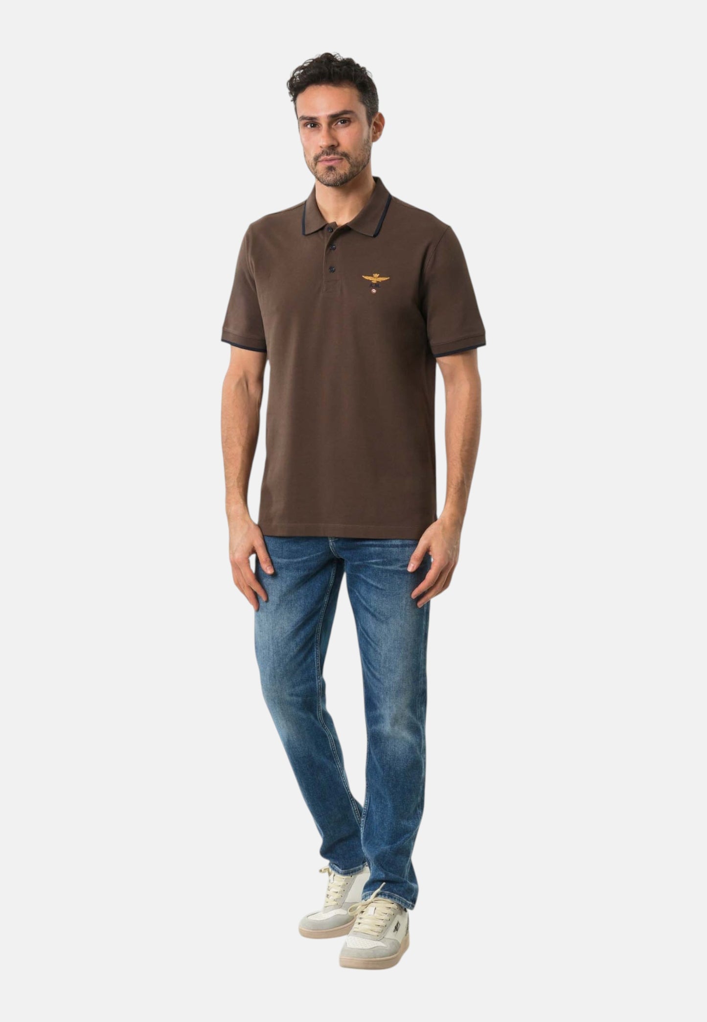 Polo Manica Corta Uomo Aeronautica Militare In Pique' Di Cotone Con Logo  261PO1308UP00082