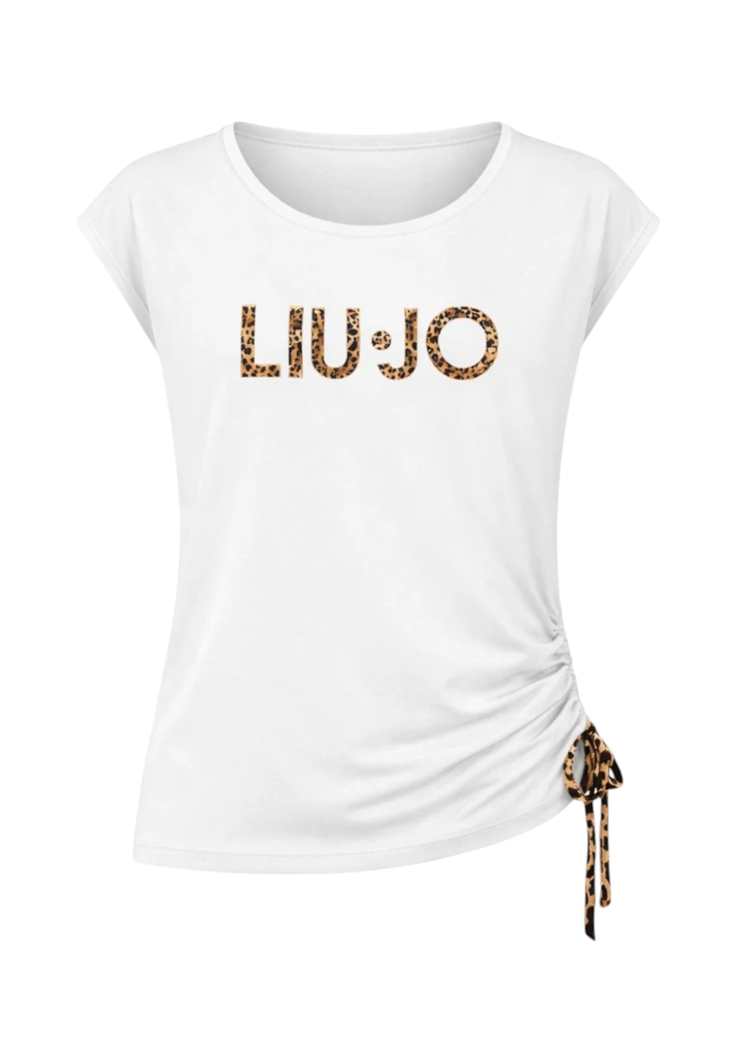 T-Shirt Manica Corta Donna Liu Jo Con Coulisse Stampa All Over Animalier Eco Line VA6047JS360