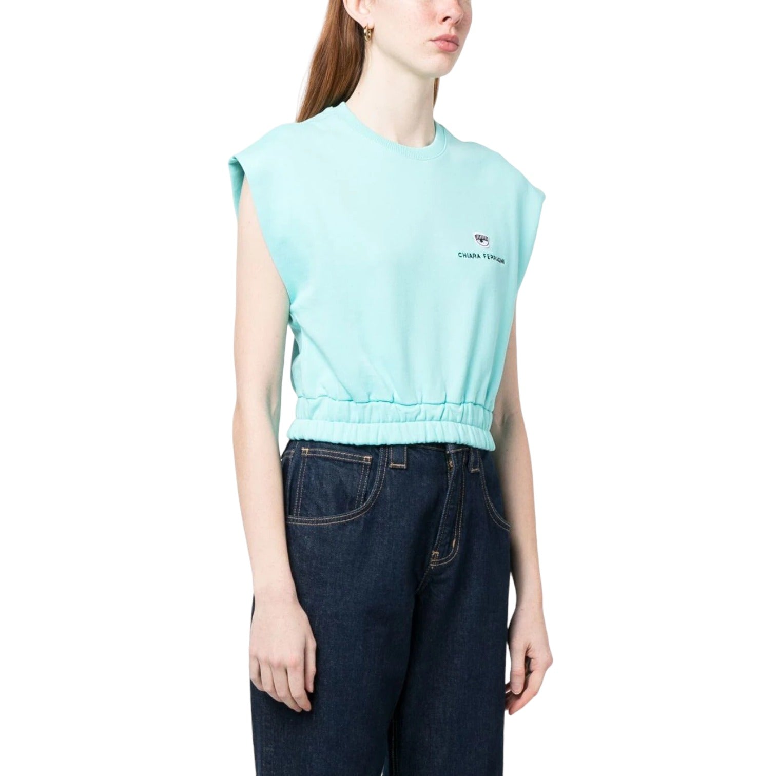 T-Shirt Senza Maniche Donna Chiara Ferragni In Felpa Logo Classic 74CBHT05CFT03