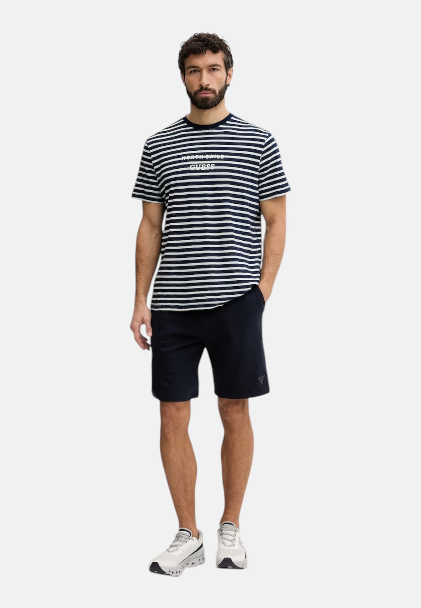 T-Shirt Manica Corta Uomo Guess  Guessxns - Striped Indigo M6GI47K3499