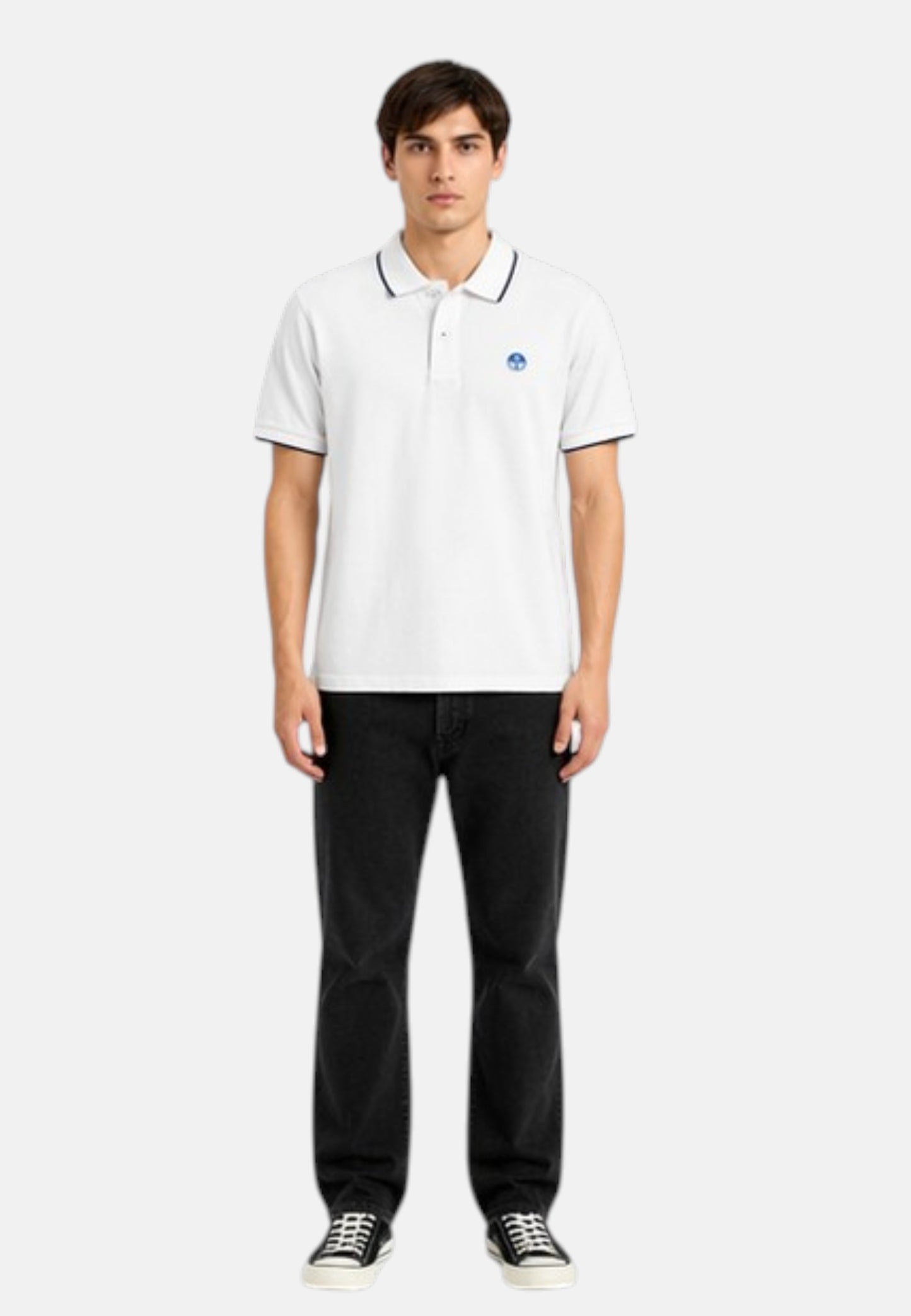 Polo Manica Corta Uomo North Sails Con Collo A Contrasto Rigato  692464