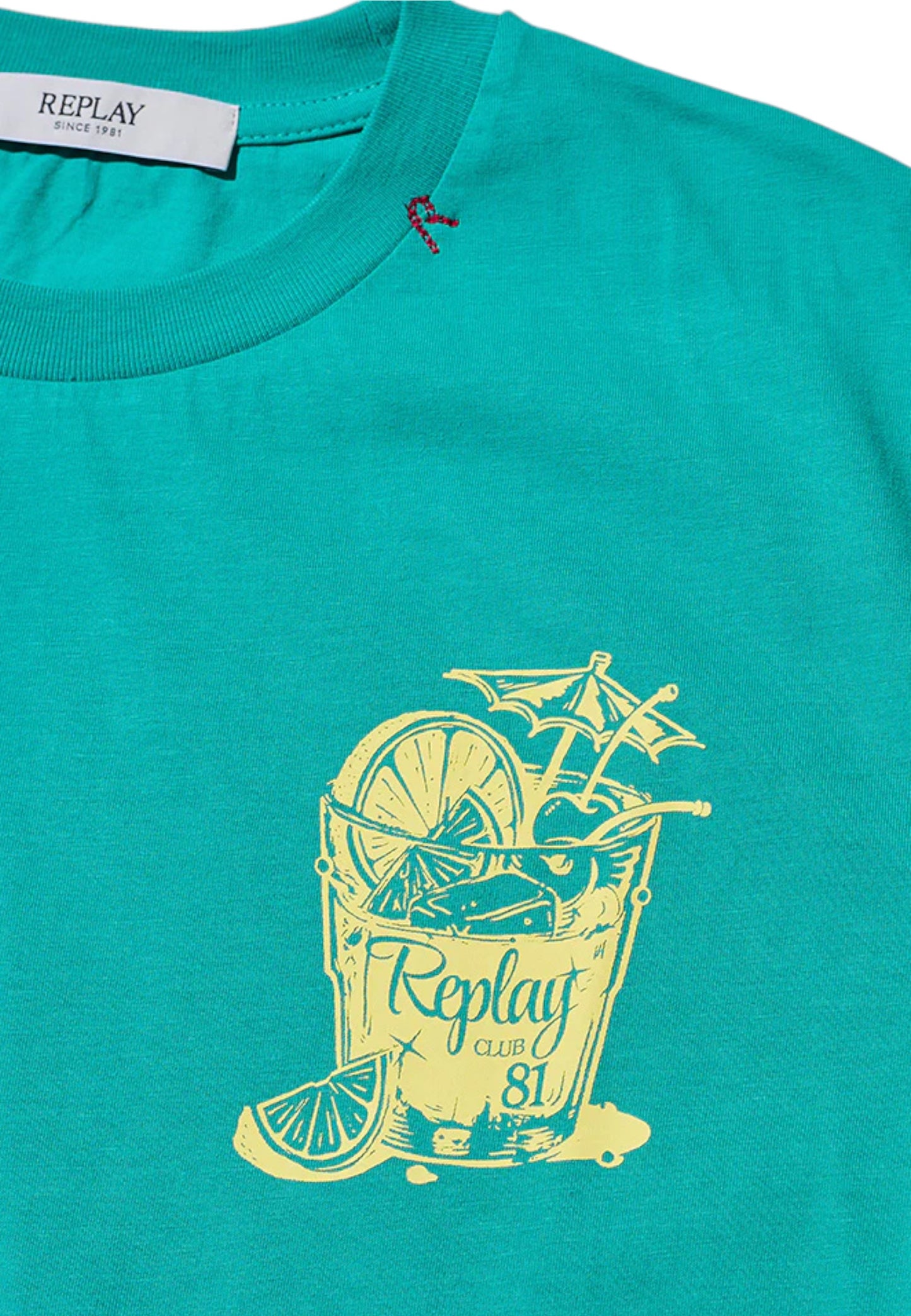 T-Shirt Manica Corta Uomo Replay In Jersey Con Stampa Cocktail  M3338 .000.2660