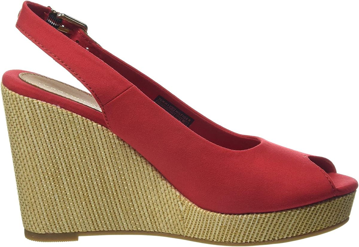 Sandali Con Zeppa Donna Tommy Hilfiger Alta Iconic Elena Sling Back Wedge FW0FW04789
