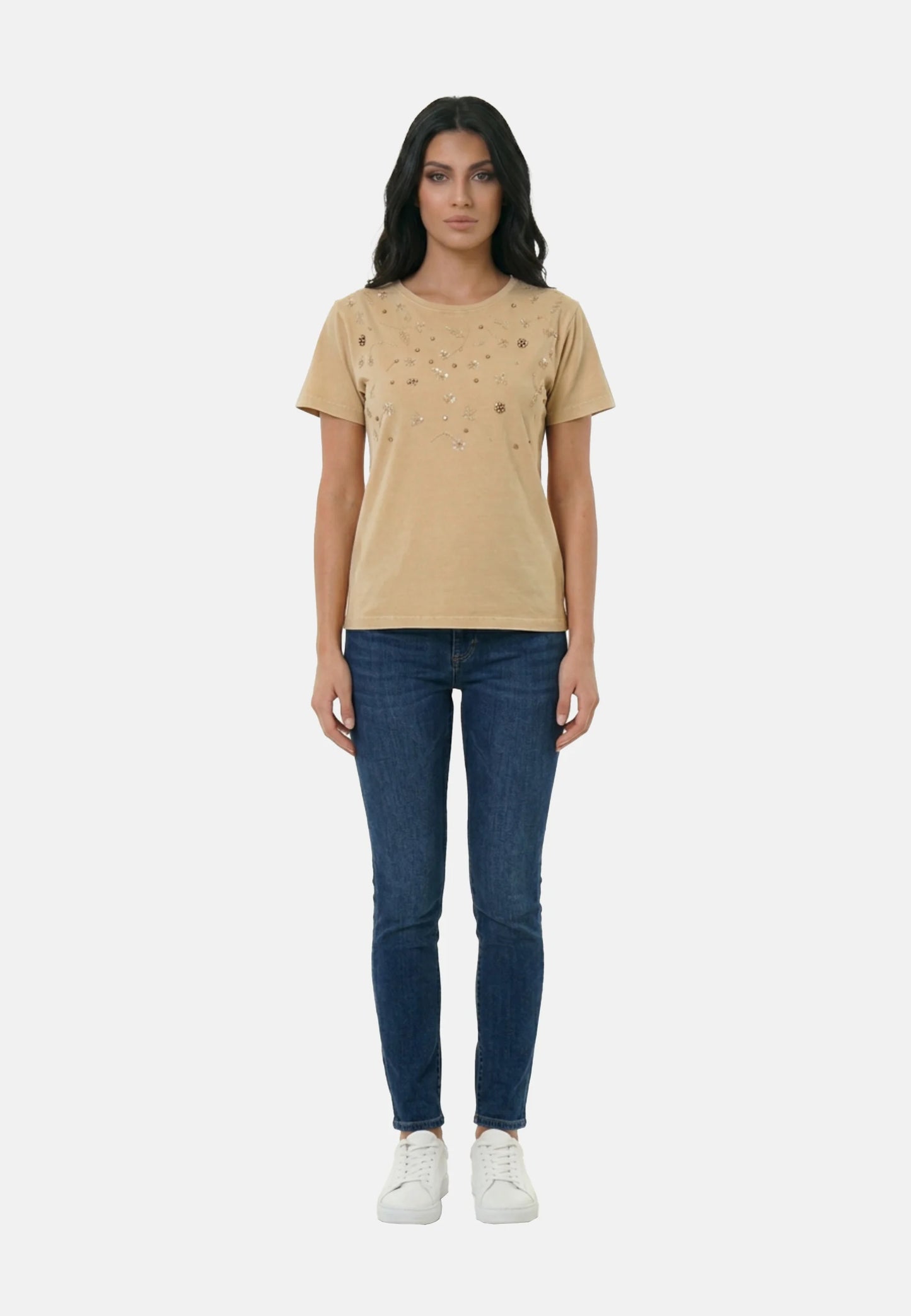 T-Shirt Manica Corta Donna Liu Jo Con Applicazioni  WA6360J3885
