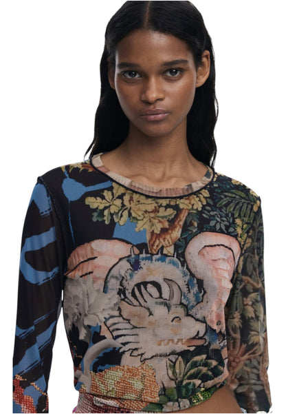 T-Shirt  Donna Desigual  Ts Dragon Lacroix 25WWTK39