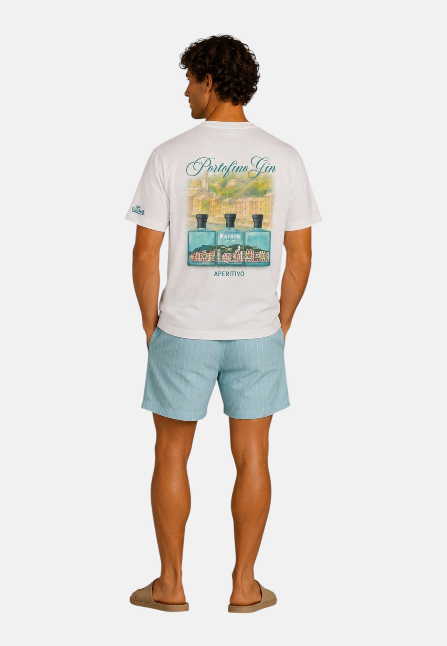 T-Shirt Manica Corta Uomo Mc2 Saint Barth Stampa/Ricamo Fronte E Retro Portofino In Piazzetta Portland PRL0002
