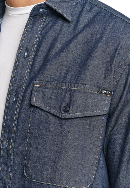 Camicia Manica lunga Uomo Replay In Denim Lavaggio Rinse  M4124 .000.860 B04