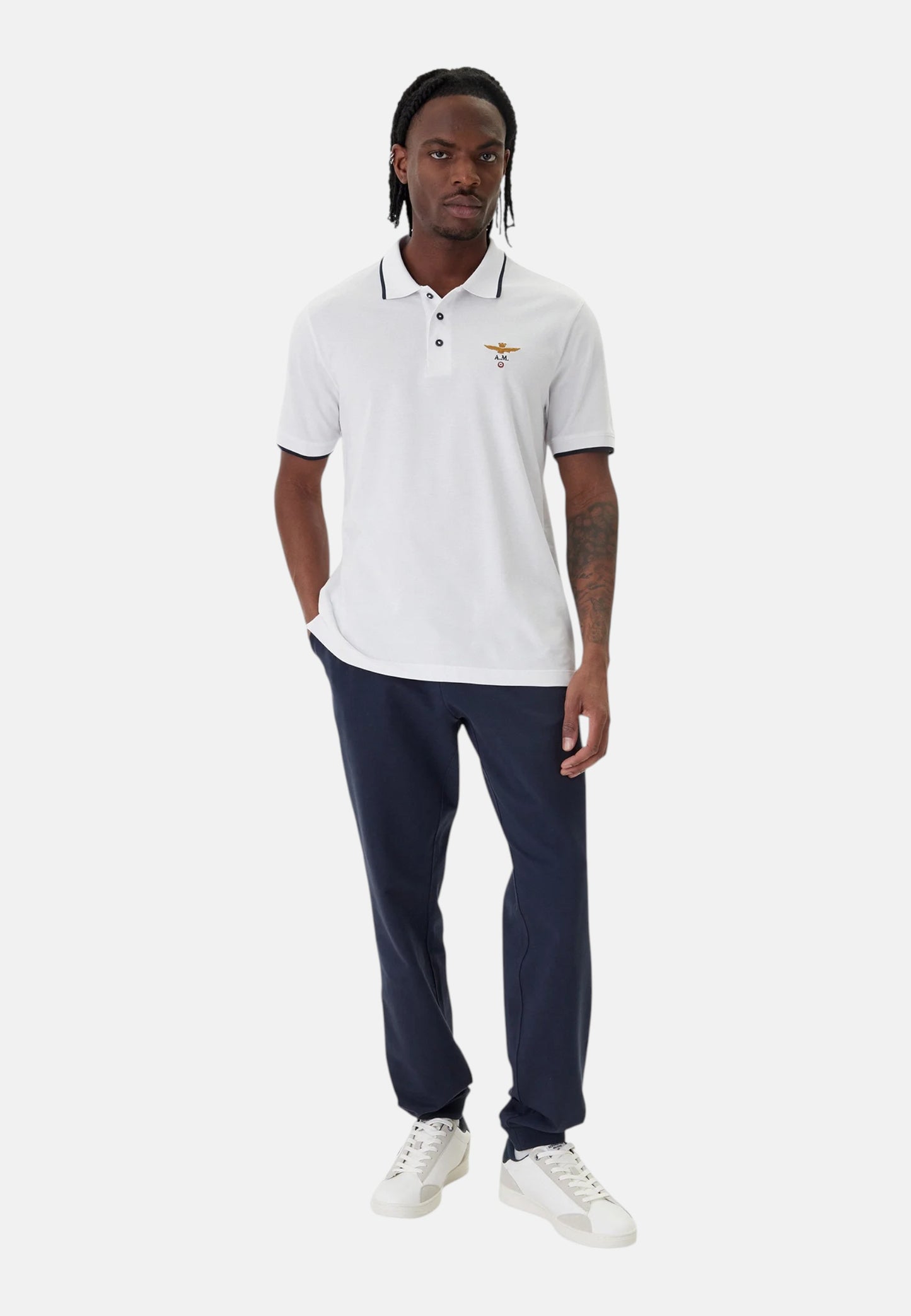Polo Manica Corta Uomo Aeronautica Militare In Pique' Di Cotone Con Logo  261PO1308UP00082