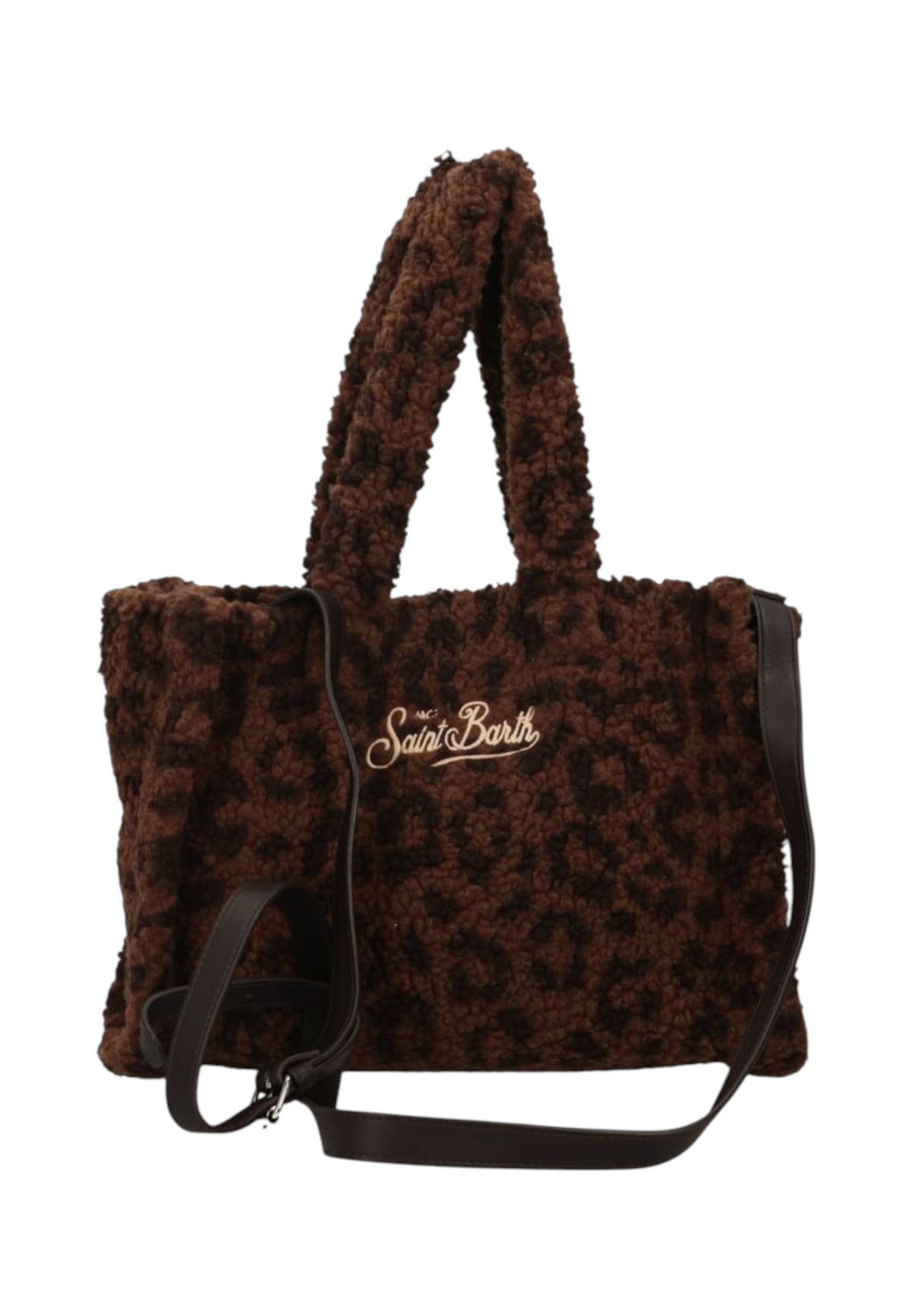 Borsa A Mano Donna Mc2 Saint Barth Logo Sul Davanti, Doppi Manici, La Stampa Leopardata Colette Teddy COL0032-DARK-LEOPARD
