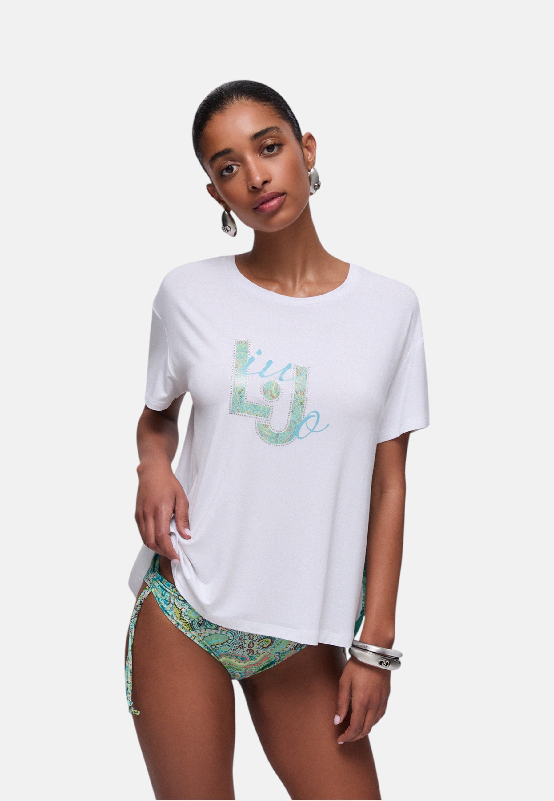 T-Shirt Manica Corta Donna Liu Jo LJ Cachemire Water Eco Line VA6164JS360