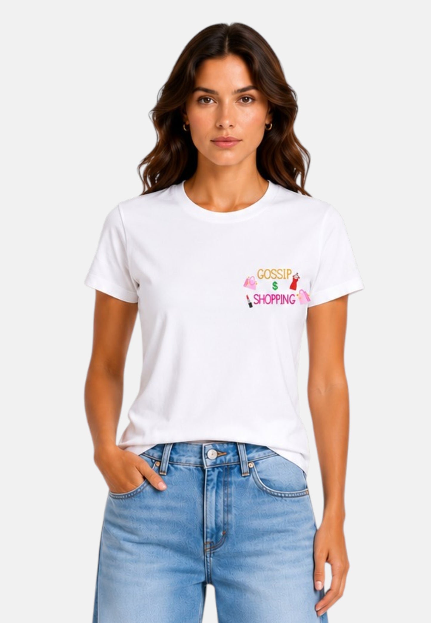 T-Shirt Manica Corta Donna Mc2 Saint Barth Gossip Shopping Emb Emilie EMI0001