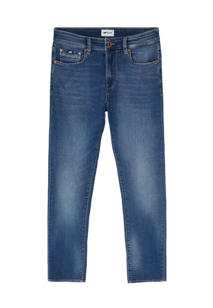 Jeans  Uomo Gas Skinny Fit Blue Denim Str 10 1/2 Oz Sax Zip Rev 351450030789
