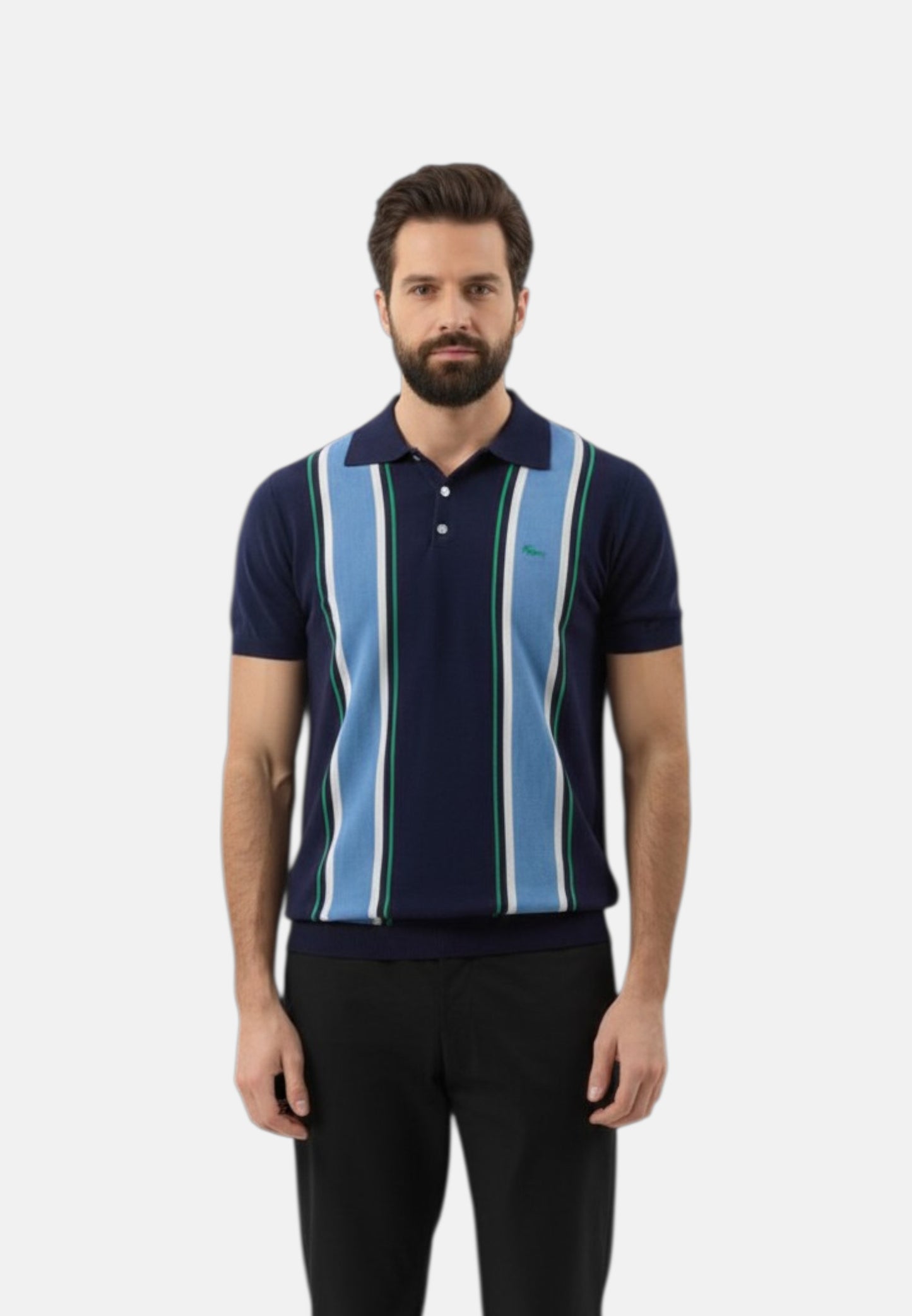 Polo Manica Corta Uomo Harmont & Blaine In Maglia SmacchInata Righe Verticali  HRQ856031075