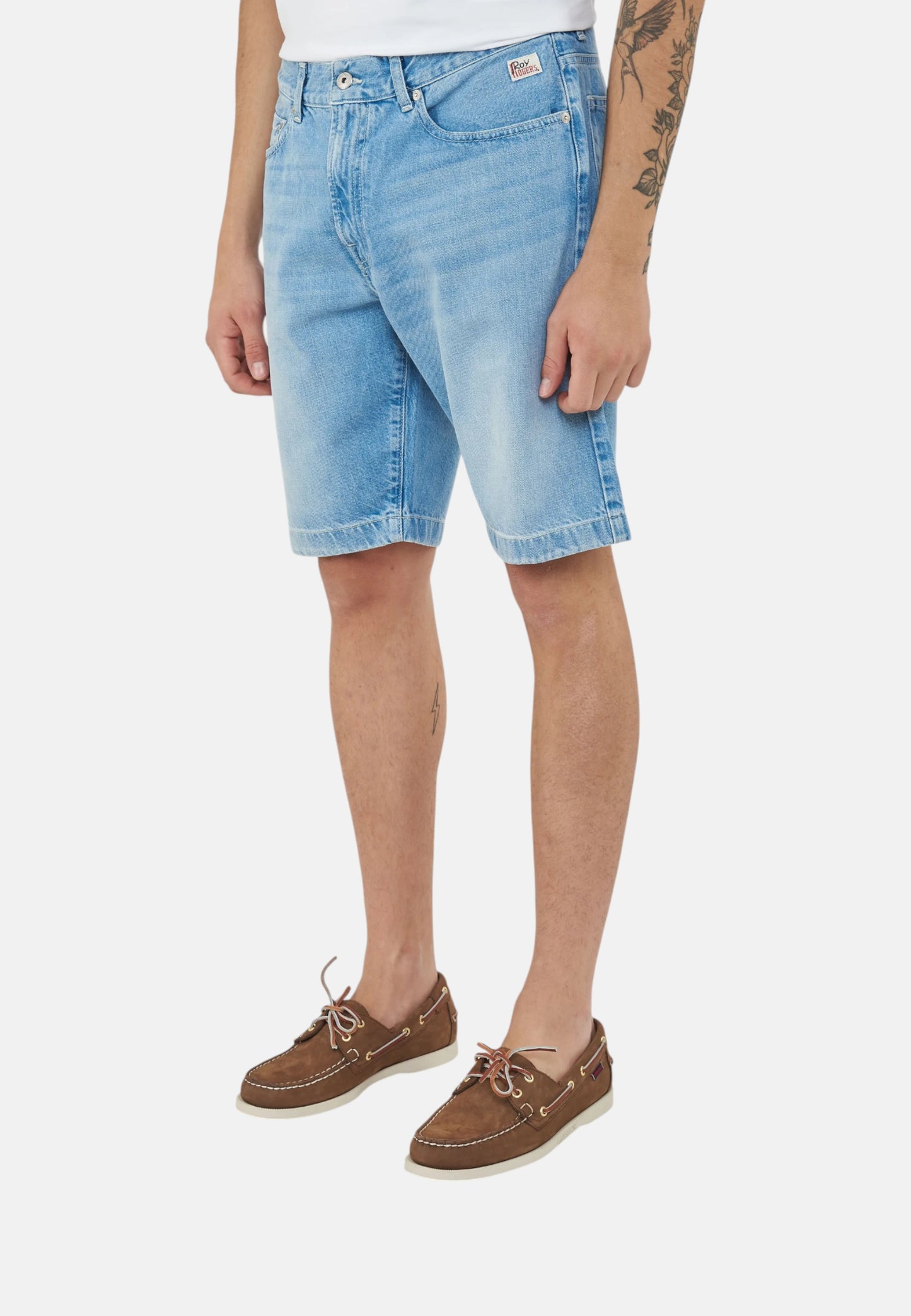Pantaloncini Bermuda Uomo Roy Roger's In Denim Riciclato Cult Bora bora RRU085D7213114