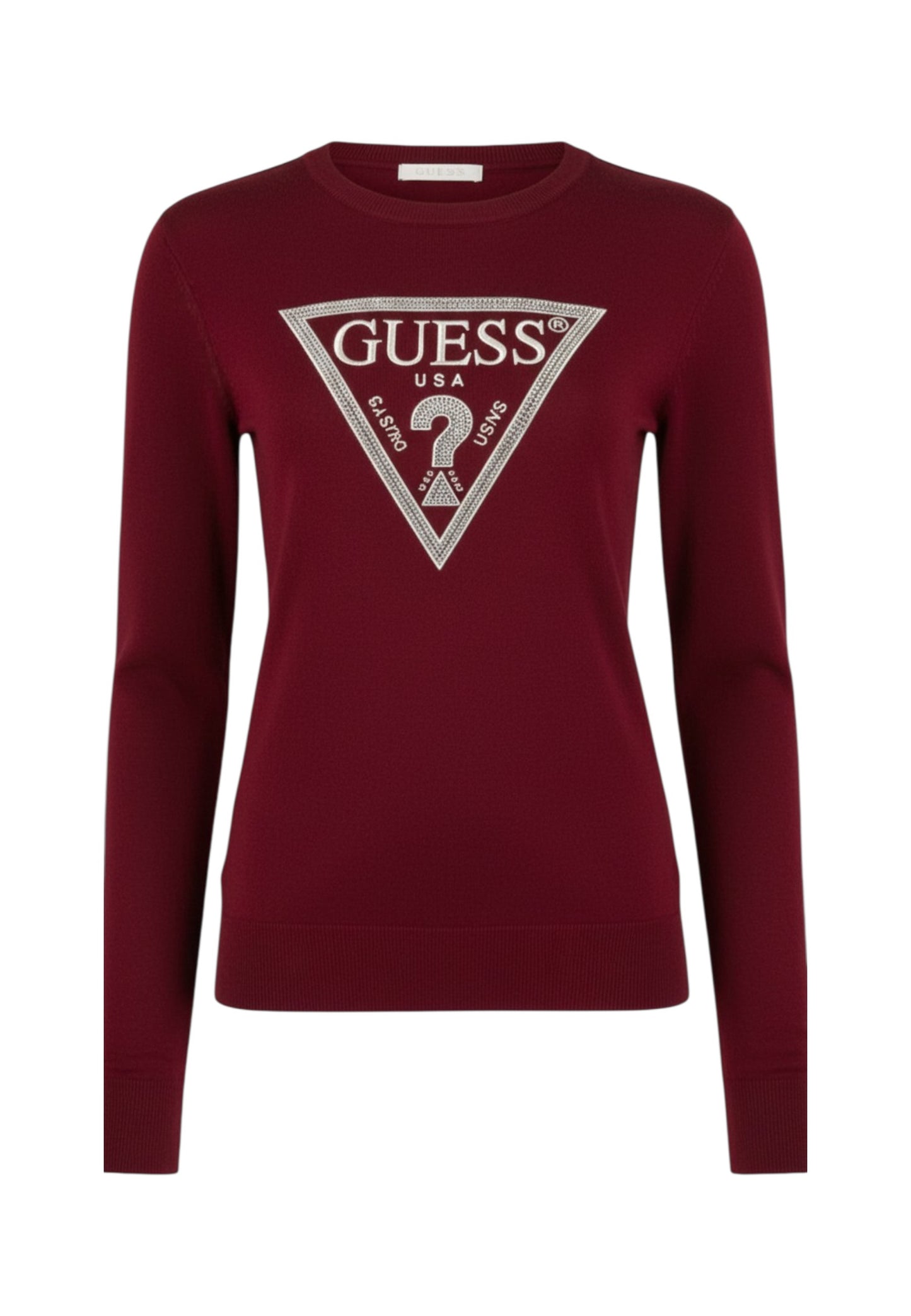 Maglia A Girocollo Donna Guess  Sasha Triangle Logo W6RR49Z2NQ2