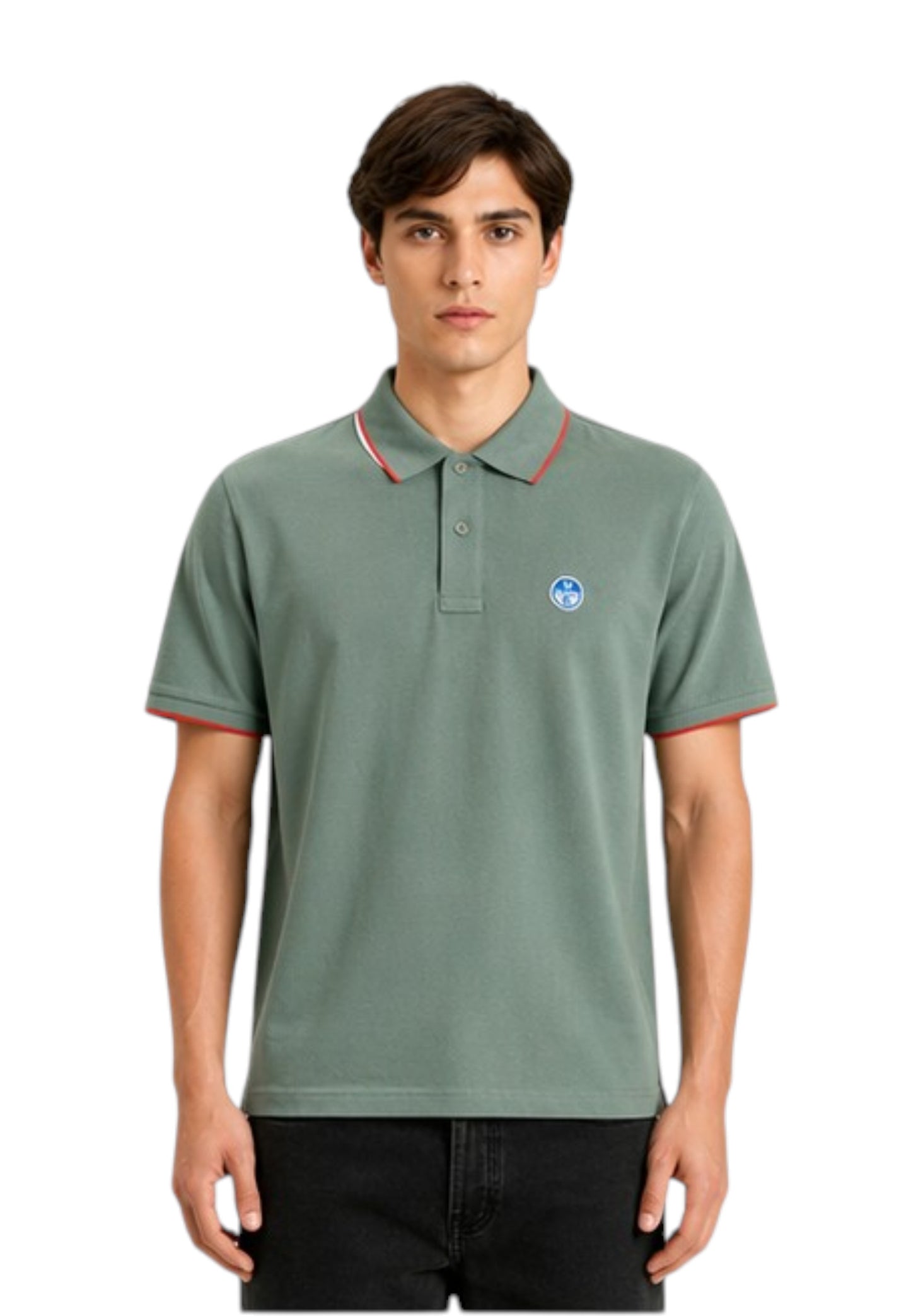 Polo Manica Corta Uomo North Sails Con Collo A Contrasto Rigato  692464