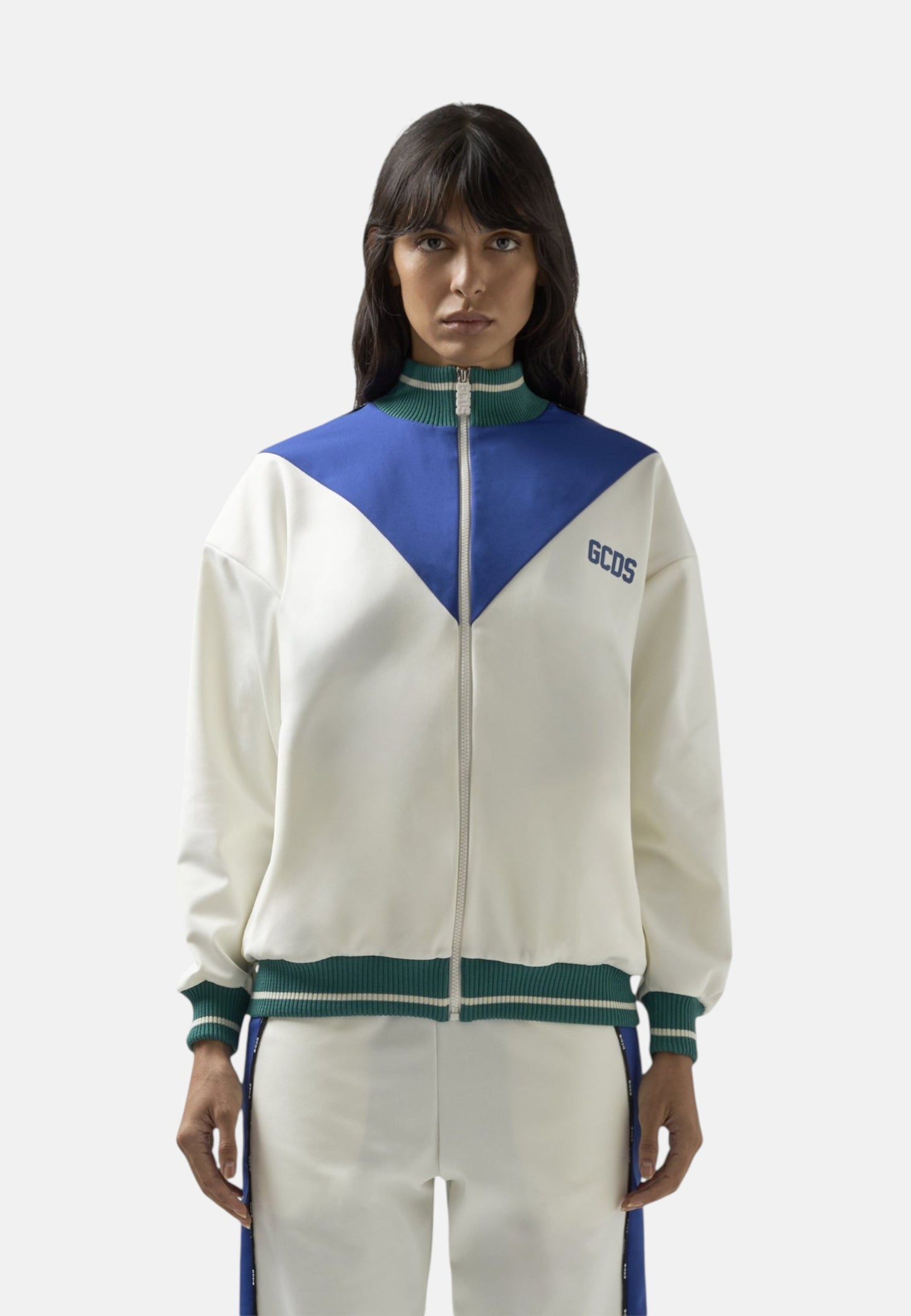 Felpa Con Zip Donna Gcds Color Block Track C1WEQE124C008
