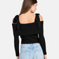 Maglia  Donna Guess  Off Shoulder Rib Terra W6RR13Z2YJ2