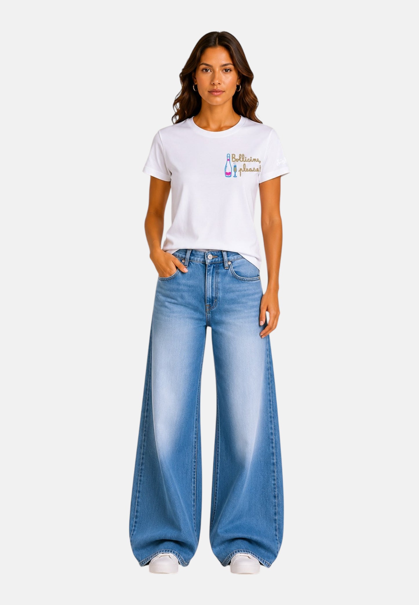 T-Shirt Manica Corta Donna Mc2 Saint Barth Bollicine Please Emb Emilie EMI0001