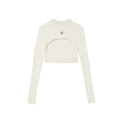 Maglione A Girocollo Donna Calvin klein Jeans Crop Cut Out Neckline J20J220446