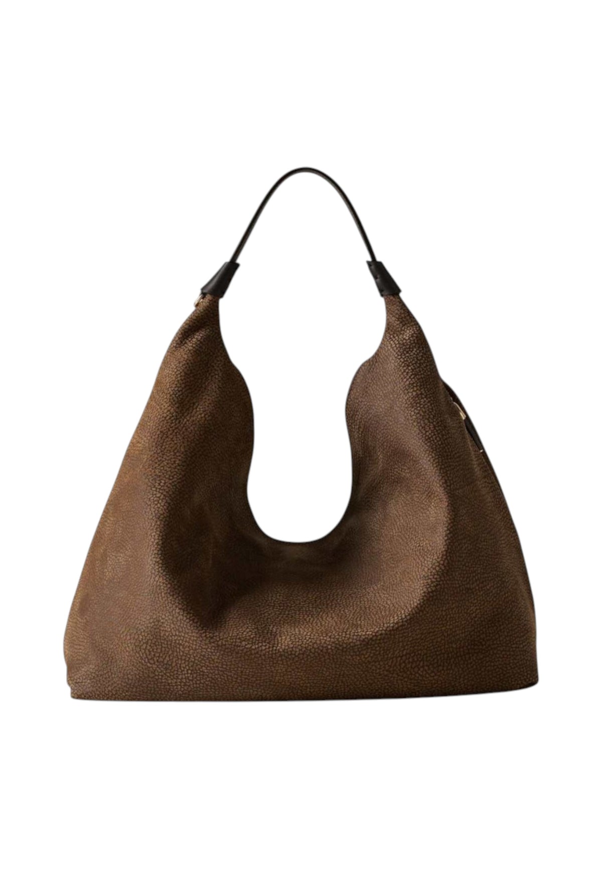 Borsa A Spalla Donna Borbonese Formato medio, Silhouette hobo, Vitello Minerva, Dettagli in vitello Plie 910103730299