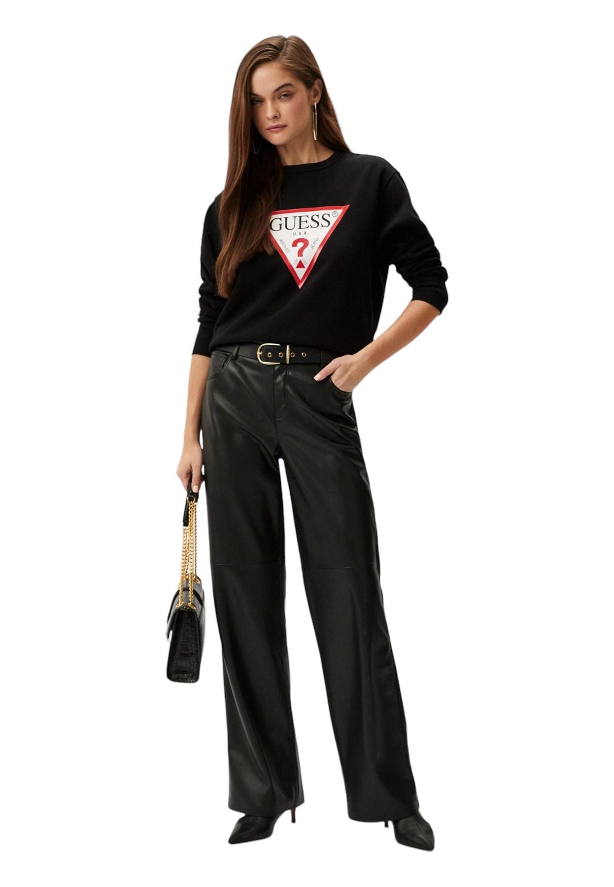 Felpa A Girocollo Donna Guess  Original Fleece W2YQ16KBA11