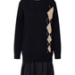 Vestito Corto Donna Liu Jo In Maglia Con Intarsio  WF6232MA16R