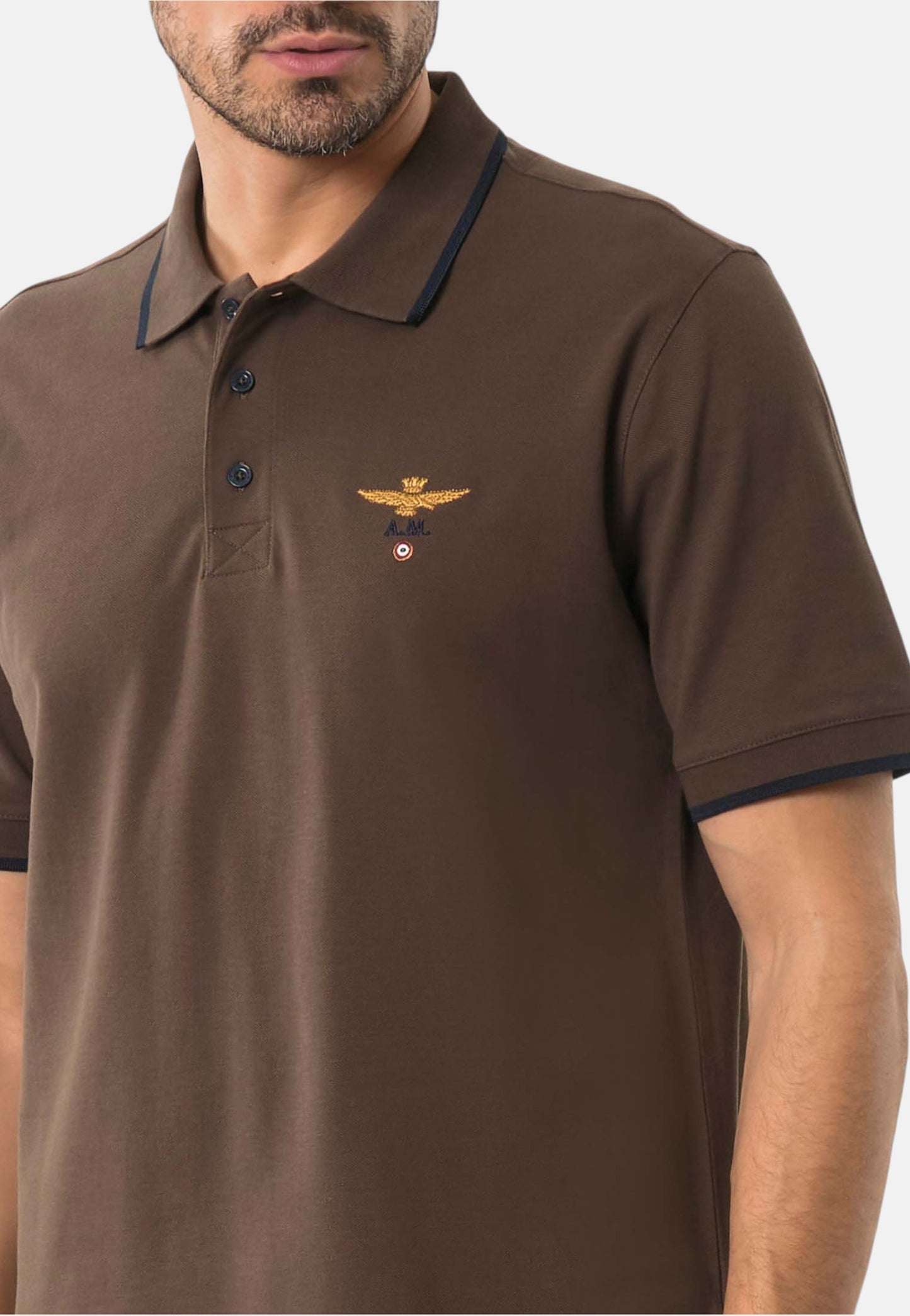 Polo Manica Corta Uomo Aeronautica Militare In Pique' Di Cotone Con Logo  261PO1308UP00082