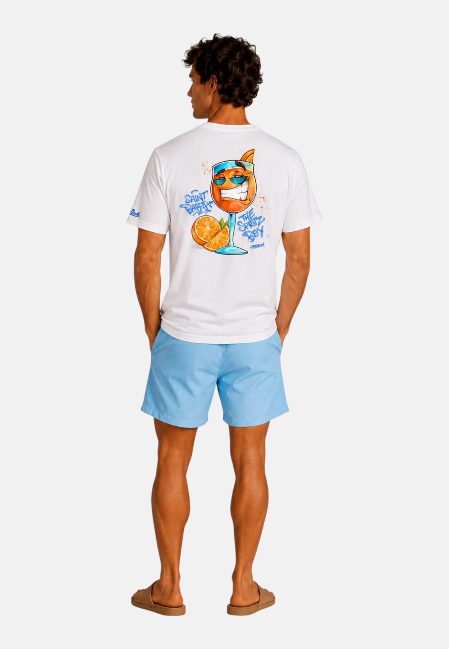 T-Shirt Manica Corta Uomo Mc2 Saint Barth Stampa/Ricamo Fronte E Retro Cpt Spritz Portland PRL0002
