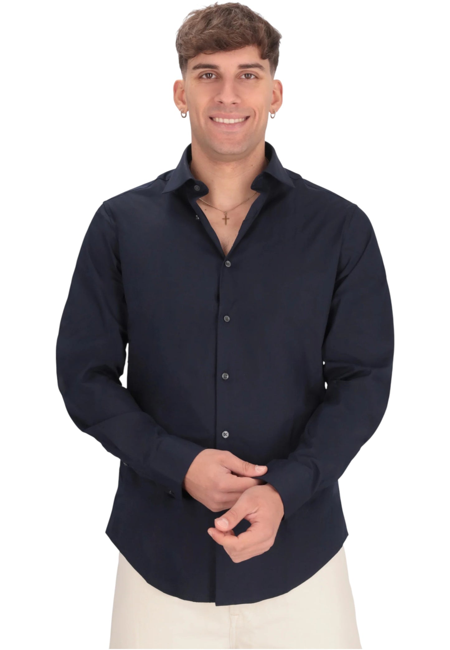 Camicia Manica lunga Uomo Calvin klein  Regular Essential Poplin Stretch LV019EU001