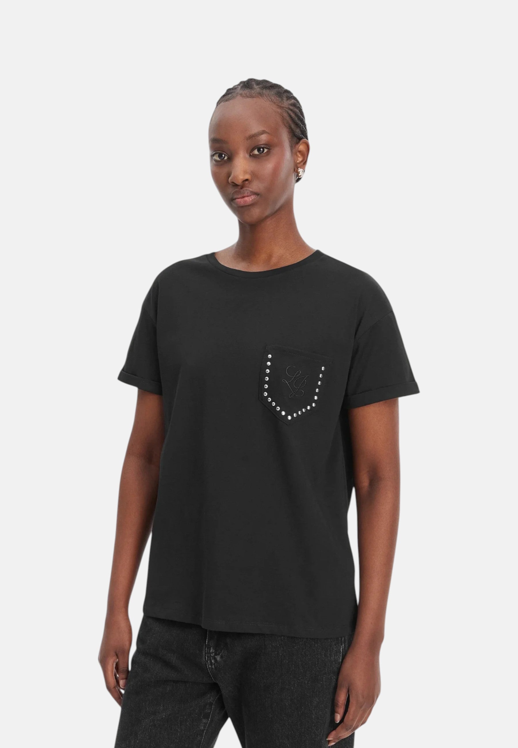 T-Shirt Manica Corta Donna Liu Jo Lj Studs Breast Eco Line WA6372JS923