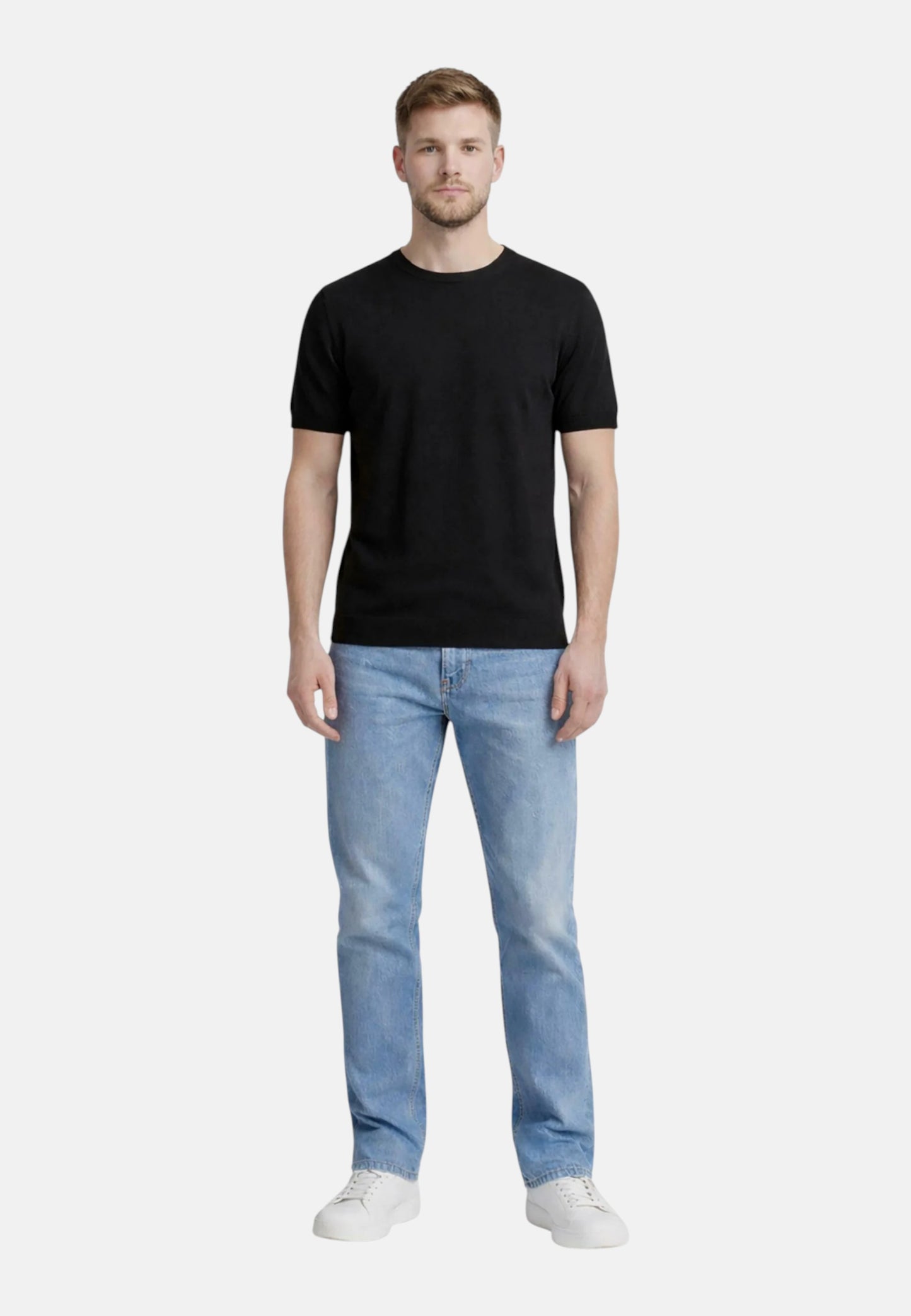 Maglia A Girocollo Uomo Liu Jo Manica Corta In Cotone E Seta  QXX067MA19R