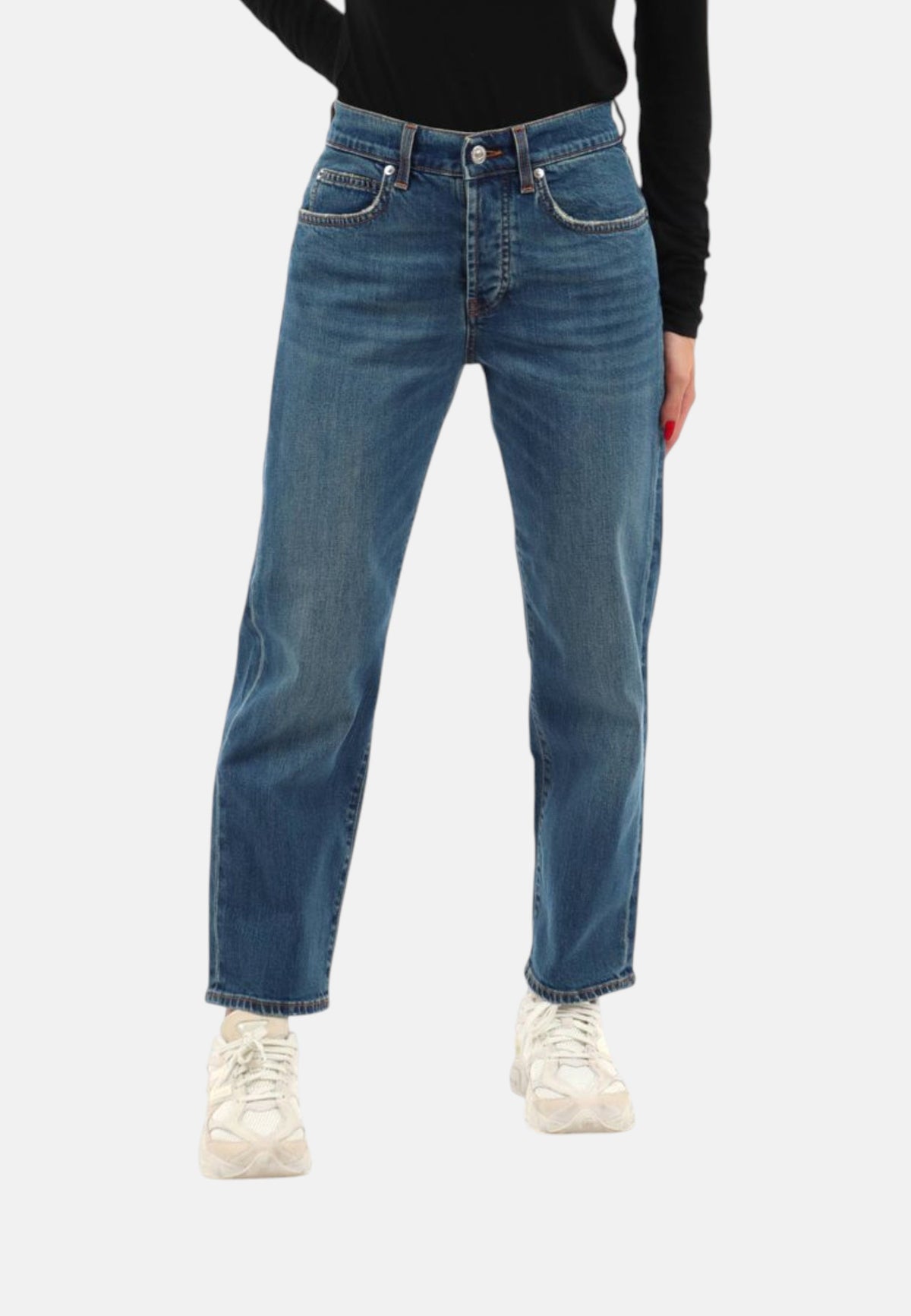 Jeans Boyfriend Fit Donna Roy Roger's Denim di cotone elasticizzato, lavaggio Stone 74 New Oskar RND492CE082906