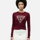Maglia A Girocollo Donna Guess  Sasha Triangle Logo W6RR49Z2NQ2