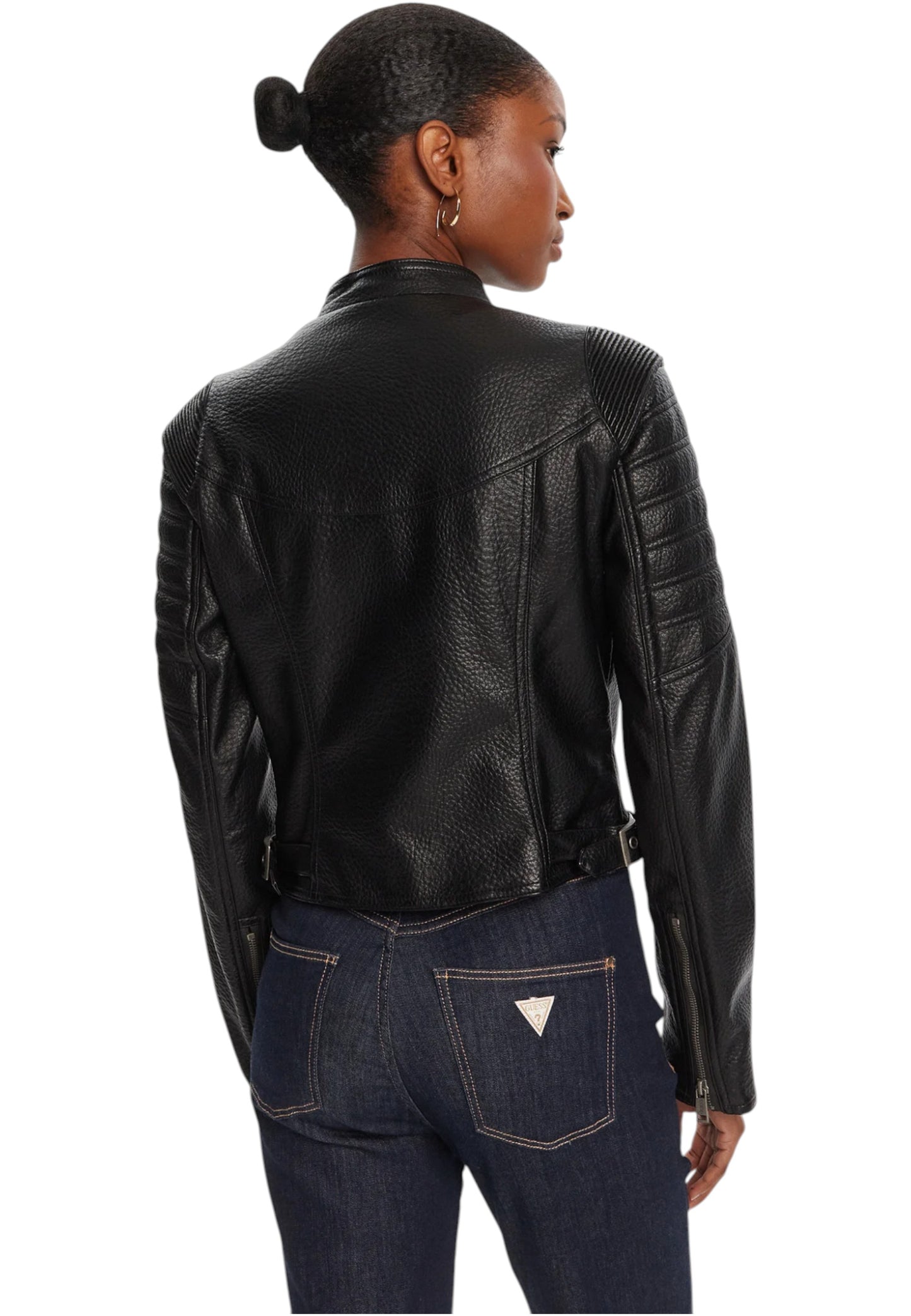 Giacca In Pelle Sintetica Donna Guess Stitched Jeannine W5YL19WHDS0