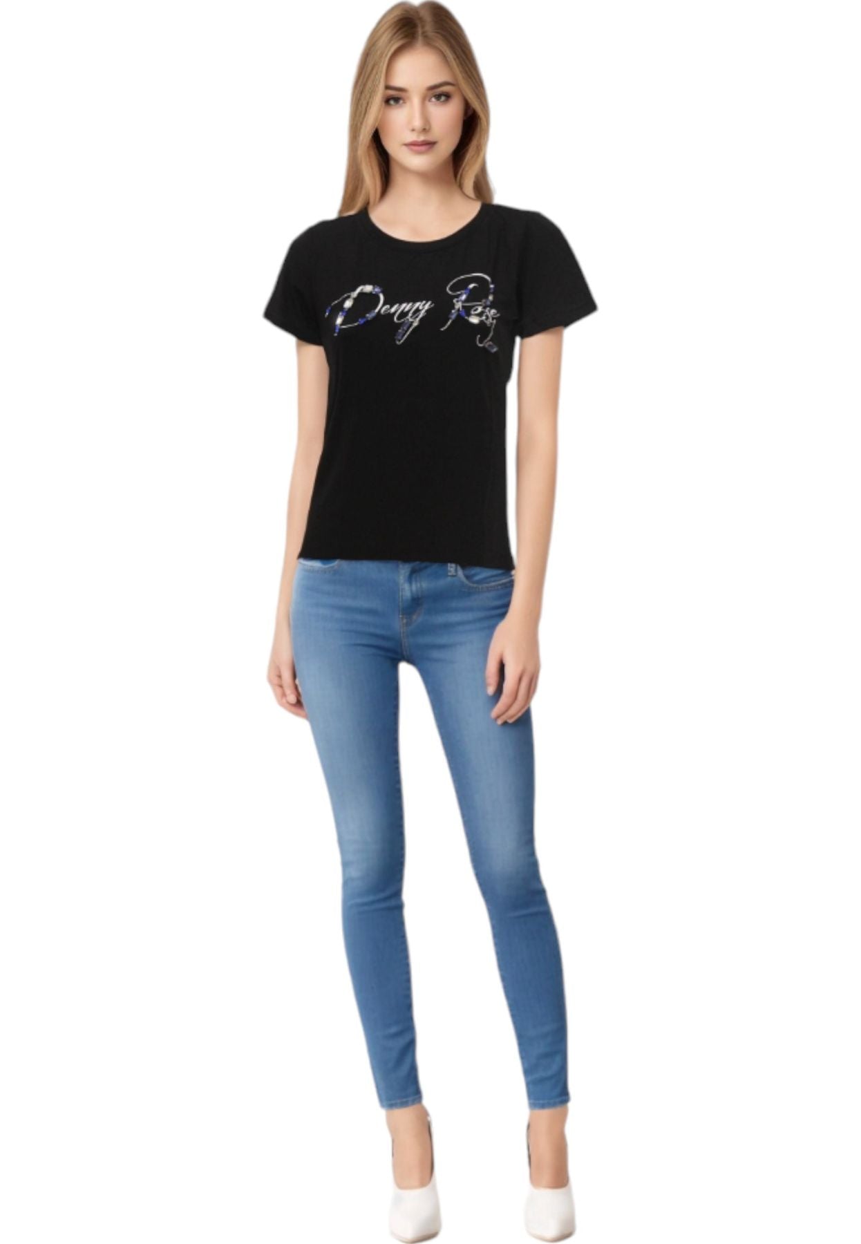 T-Shirt Manica Corta Donna Denny Rose Cono Logo  411ND64004