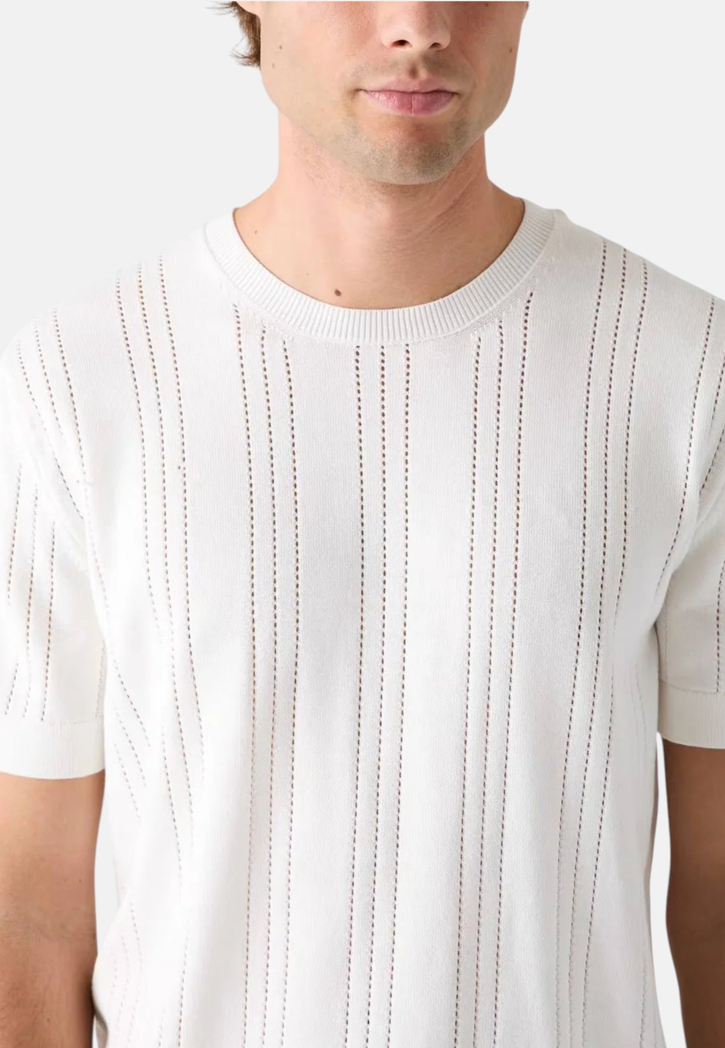 Maglia A Girocollo Uomo Guess Manica Corta Lindon Pointelle Stitch M6GR06Z0559