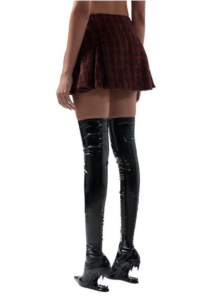 Gonna Corta Donna Gcds  Tweed Wool Pleated B2CW3202TP1