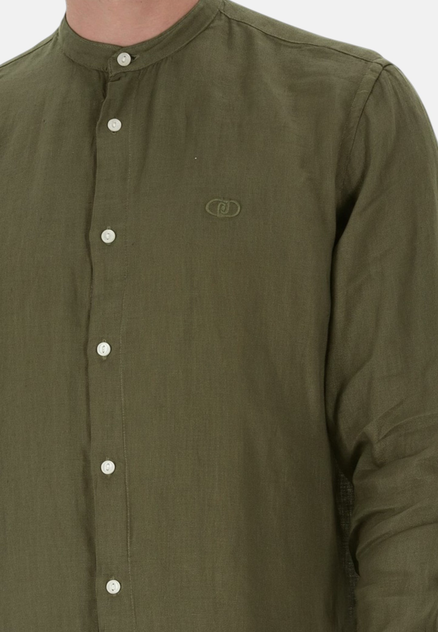 Camicia Manica lunga Uomo Liu Jo Collo Coreana In Lino  QA6205T4359