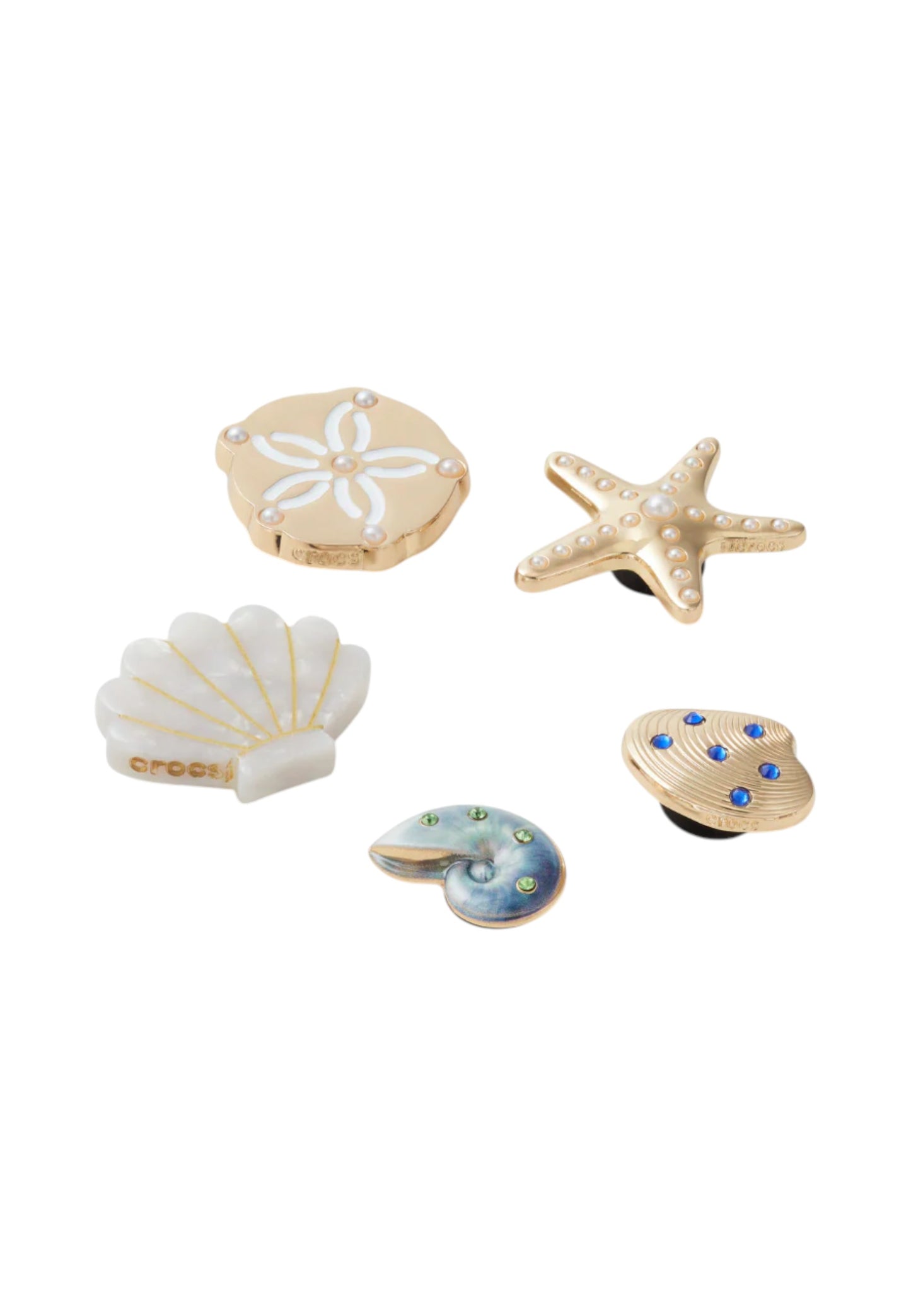 Accessori calzature  Donna Crocs  Gold Seashell 5 Pack CR.6041