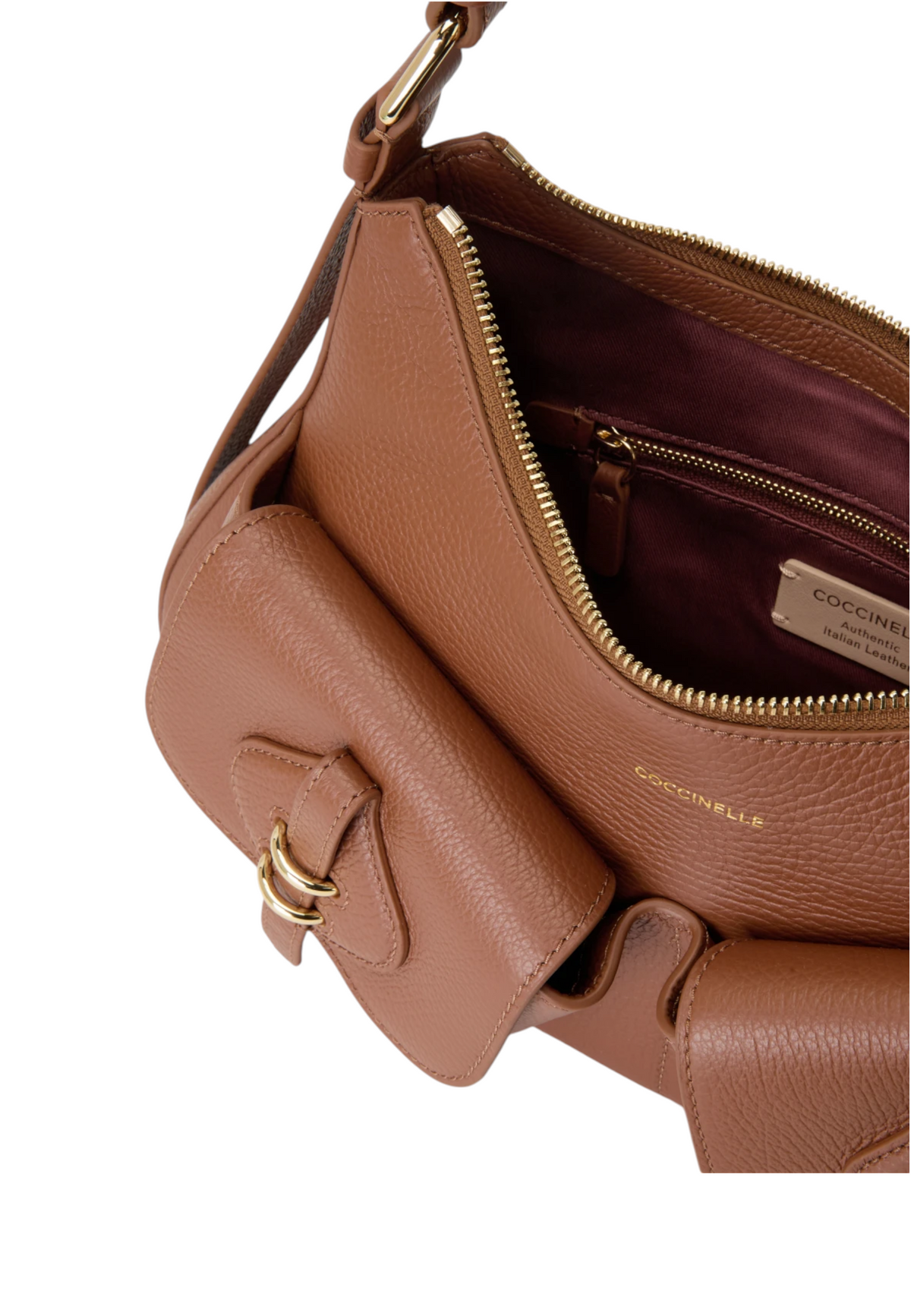 Borsa A Spalla Donna Coccinelle Pelle con grana, Con tasca Mavery Pocket E1VGK120101