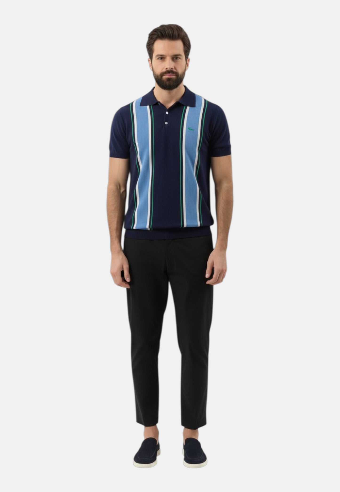 Polo Manica Corta Uomo Harmont & Blaine In Maglia SmacchInata Righe Verticali  HRQ856031075