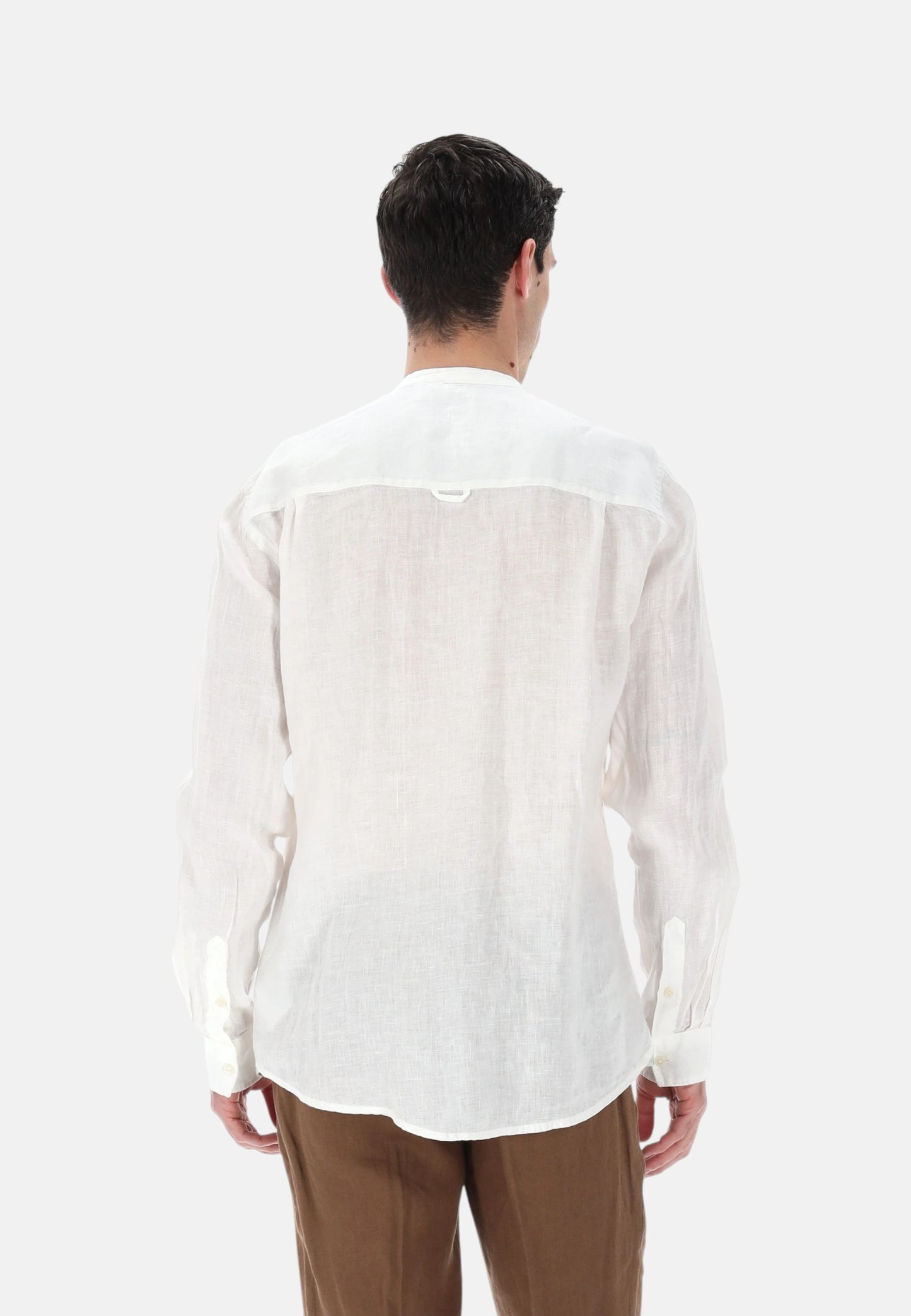 Camicia Manica lunga Uomo Liu Jo Collo Coreana In Lino  QXX100T4359