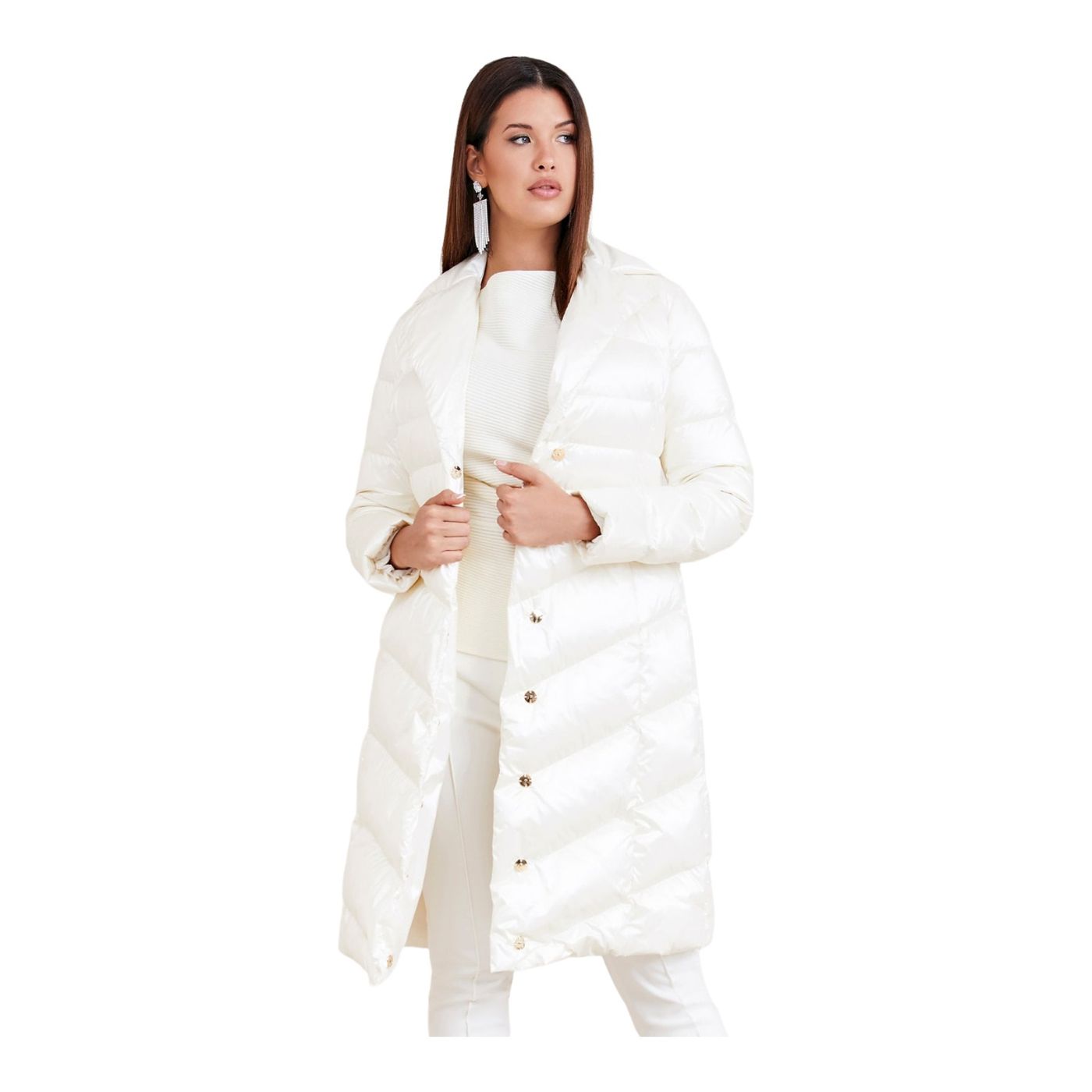 Piumino Lungo Donna Marciano By Guess Con Cappuccio  2BGL419803Z