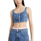 Top Senza Maniche Donna Tommy Jeans In Jeans Cropped Top Bf Bg5031 DW0DW15646